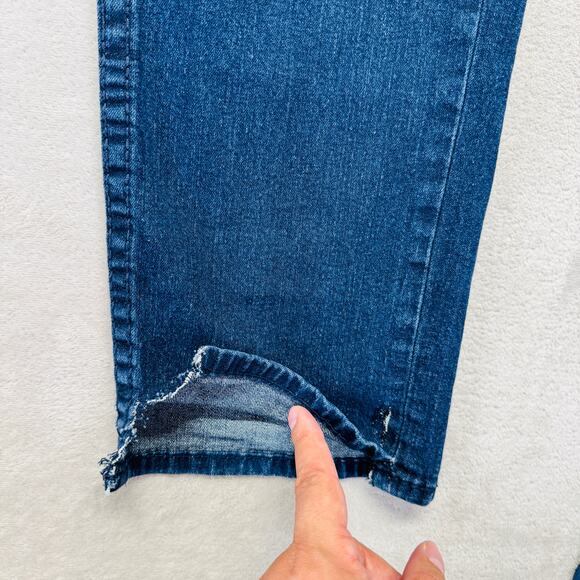 True Religion Jeans Men 36 Dark Wash Blue Denim Geno Big T Flap Relaxed Slim 30" - Picture 7 of 14